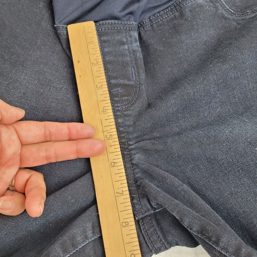 Isabel Maternity Bermuda Shorts Women's 18 Black Denim Belly Band Cotton Blend - Picture 6 of 11